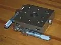 Precision XY table for a microscope.