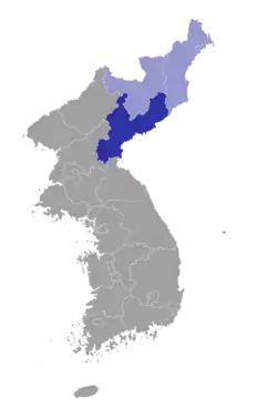 Kwannam (dark blue) in Kwanbuk (light blue)
