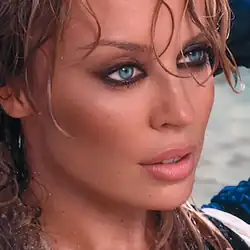 A close up image of Kylie Minogue.