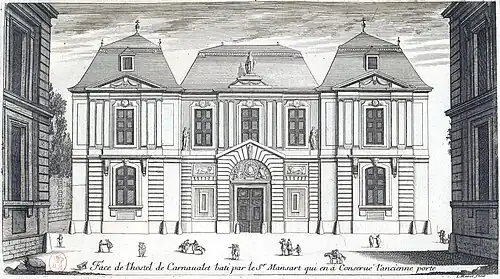 The facade by François Mansart as it appeared in 1686