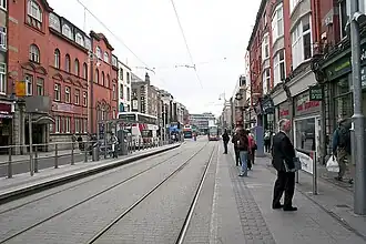 The view looking east from Abbey Street