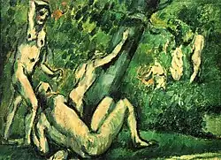 Paul Cézanne 1876–77, Bathers, oil on canvas, 15 x 19 cm, Private collection