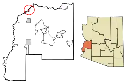 Location of Cienega Springs in La Paz County, Arizona