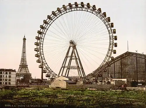 The Grande Roue at the Paris Exposition could carry 1600 passengers at once