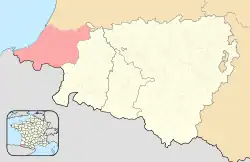Location of Labourd within the Pyrénées-Atlantiques departement.