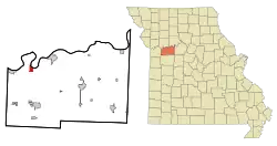 Location of Wellington, Missouri