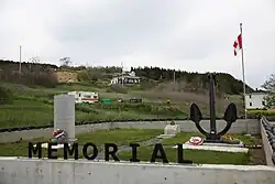 Monument in Lance Cove commemorating the events of WWII