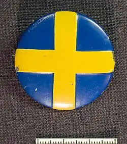 The yellow cross on a blue background distinguished the landstorm