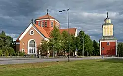 A church and bell tower of Lappfjärd