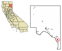 Location in Lassen County and the state of California