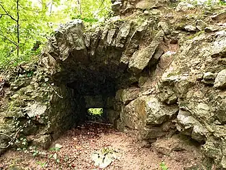 Wall or tower remnants with loophole