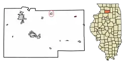 Location of Steward in Lee County, Illinois.