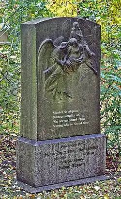 Memorial stone at the Old St. John's Cemetery in Leipzig (2009)