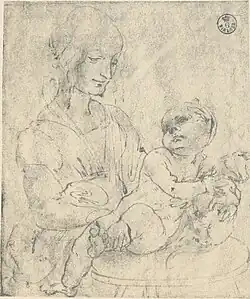 Virgin and Child with cat, recto, Uffizi