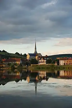 The church and surroundings in Les Andelys