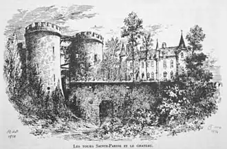 The ancient view of the castle of Chacenay