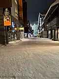 Snowy Levi street at night