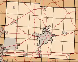 Location of Gratiot in Licking County (highlighted) and Muskingum County