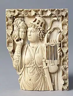 Artwork from Trieve of muse with lyre 6th century A.D.