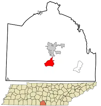 Location in Lincoln County and the state of Tennessee.