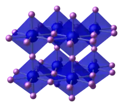 Unit cell ball and stick model of lithium nitride