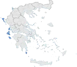 Location of Ionian Islands
