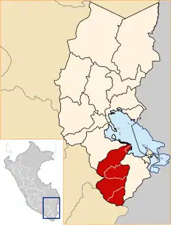 Location of El Collao in the Puno Region