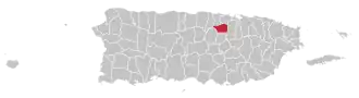 Map of Puerto Rico highlighting Toa Alta Municipality