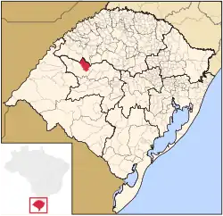 Location in Rio Grande do Sul state