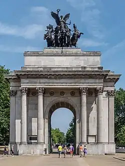 The Wellington Arch in London, built in 1826–1830 to commemorate Britain's victories in the Napoleonic Wars