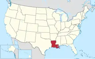 Louisiana's location within the U.S.