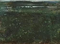 At Unter Schäftlarn on the Isar (1896), oil on canvas, 60 x 82 cm., Lenbachhaus, in Munich