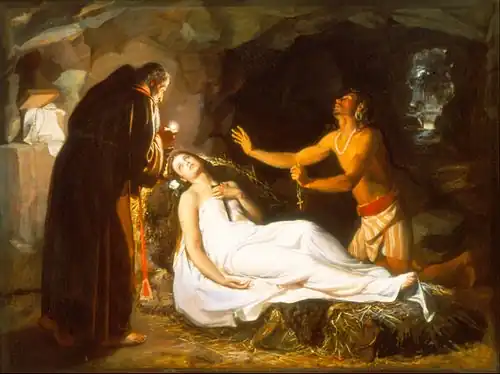 Últimos momentos de Atala (1871) by Luis Monroy.