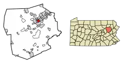 Location of Kingston in Luzerne County, Pennsylvania.