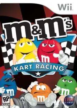 Wii version box art, featuring all five playable M&M's characters (Red, Yellow, Blue, Green, and Orange)