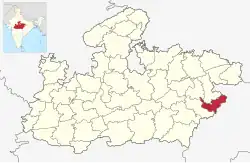 Location of Anuppur district in Madhya Pradesh