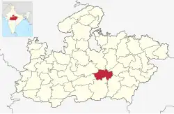 Location of Narsinghpur district in Madhya Pradesh