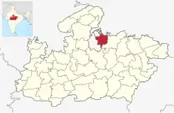 Location of Tikamgarh district in Madhya Pradesh