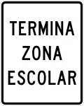 S5-2 End school zone (usually under an R2 speed limit sign)