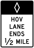 R3-12b HOV lane ends (distance) (post-mounted)