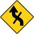 W1-10eL Reverse curve with crossroad (left)