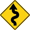 W1-5L Winding road (left)