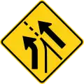 W4-6L Added left lane (entering roadway)