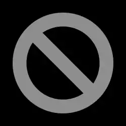 Prohibited sign (a circle with a single line crossing through it) that is shown during the boot process when the system is not allowed to proceed.