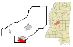 Location in Madison County and the state of Mississippi