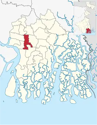 Location of Magrahat I community development block in South 24 Parganas district