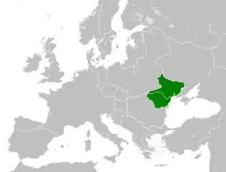 Territory inhabited by the Hungarians c. 814
