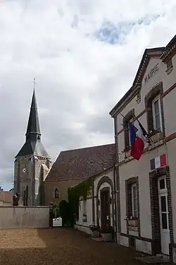 The town hall and church in Fontenay-sur-Eure