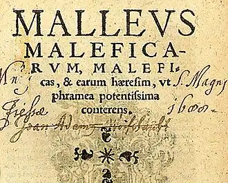 Titlepage from the book Malleus Maleficarum