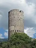 The tower Fröhlichsturm in Mals